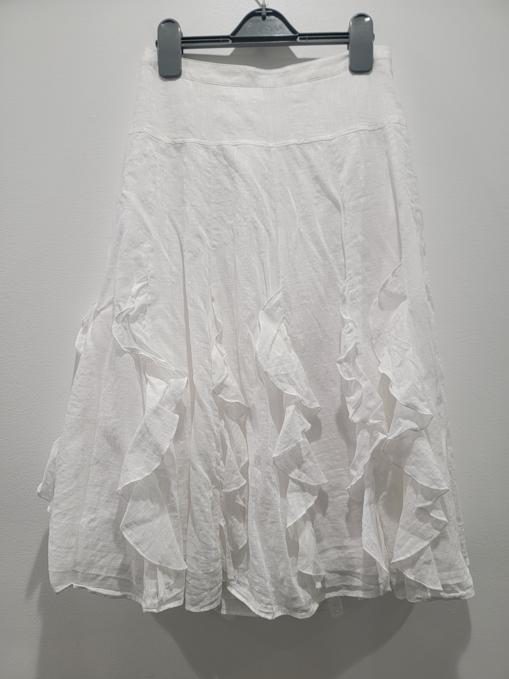 Banana Republic White Ruffle A-Line Skirt Sz US 0 - Picture 7 of 7